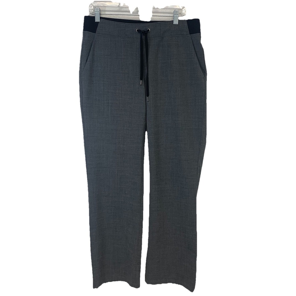 Athleta Midtown Trouser Pants Woman Medium Gray Wool Blend Pull On Pockets 31"